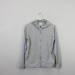 Vuori Womens Outdoor Trainer Shell Gray Lightweight Hooded Full Zip Jacket S